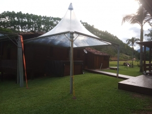 TENDA CHAPÉU DE BRUXA 5X5MTS TRANSPARENTE 